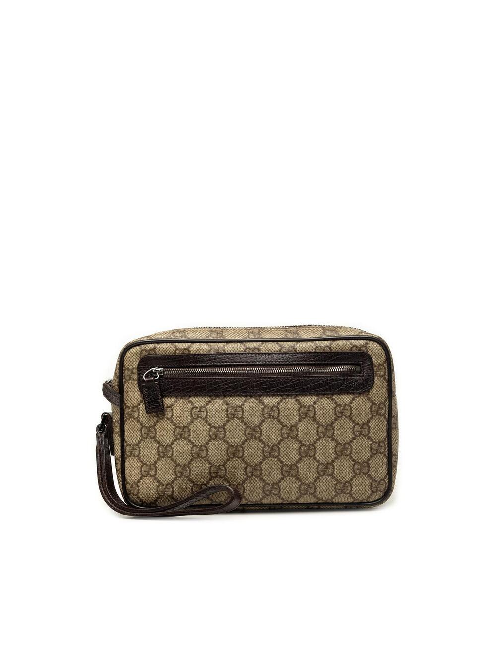 Gucci Gg Supreme Clutch Pre-Loved Beige #341684G39B